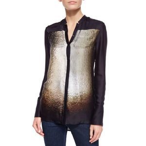 Halston Heritage Black and Gold Blouse
